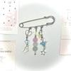 Handmade Beaded Bag Pins Pink and Blue Beaded Brooch Aesthetic Y2k Stars Brooch  Women Girls