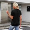 Women's Short Sleeves T Shirts Summer V Neck Shirts Collared Casual Basic Tees Blouse