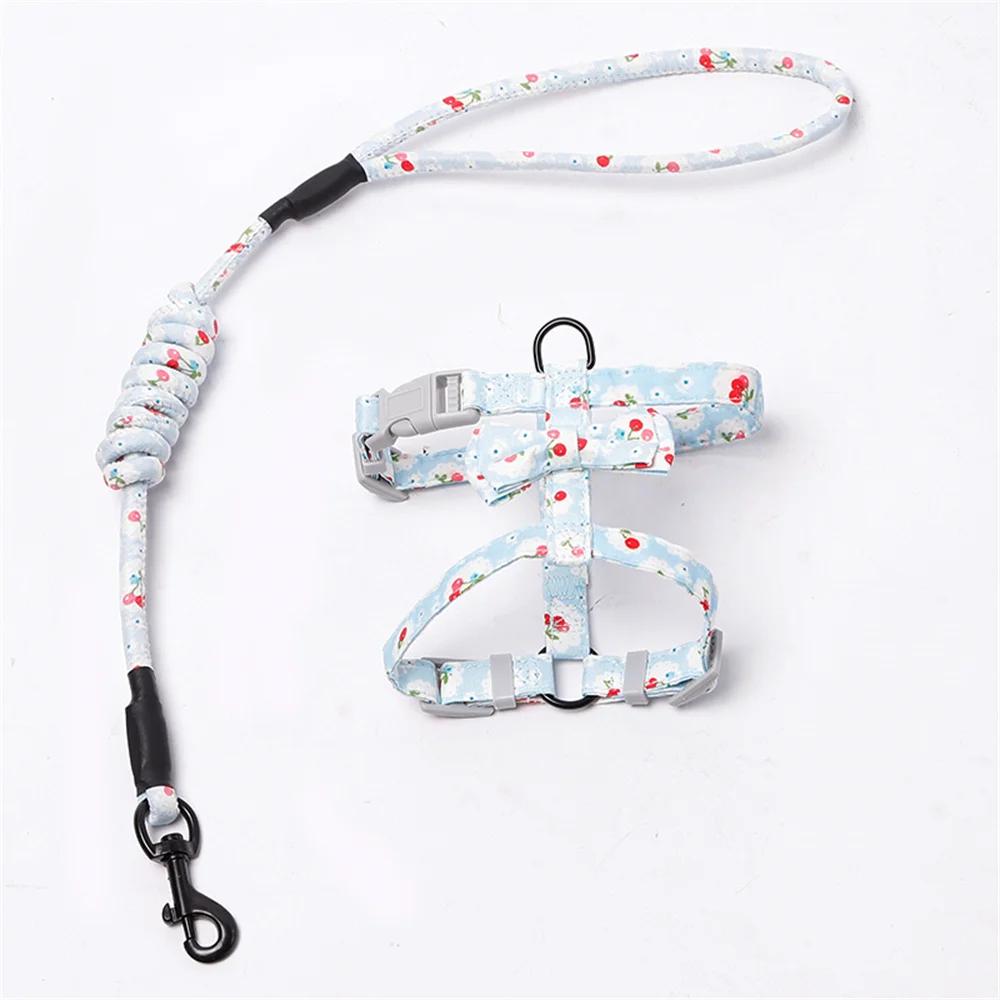 Japanese Style Pet Harness and Leash Adjustable Puppy Dog Cat Harnesses Gatos Productos Para Mascotas Sphynx Kitten Accessories