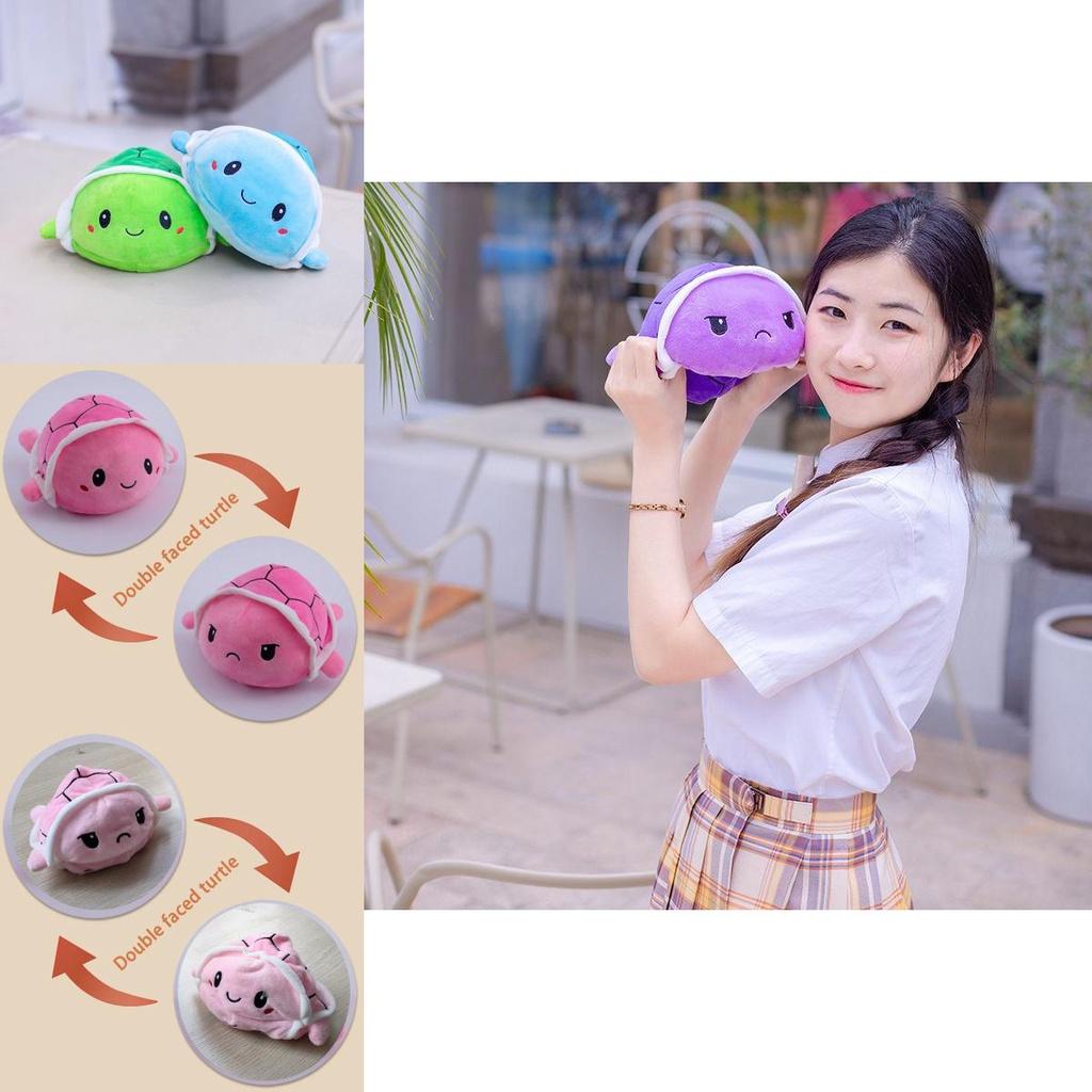 Adorabile Peluche Tartaruga Flip con Design Reversibile Double-sided per Bambini