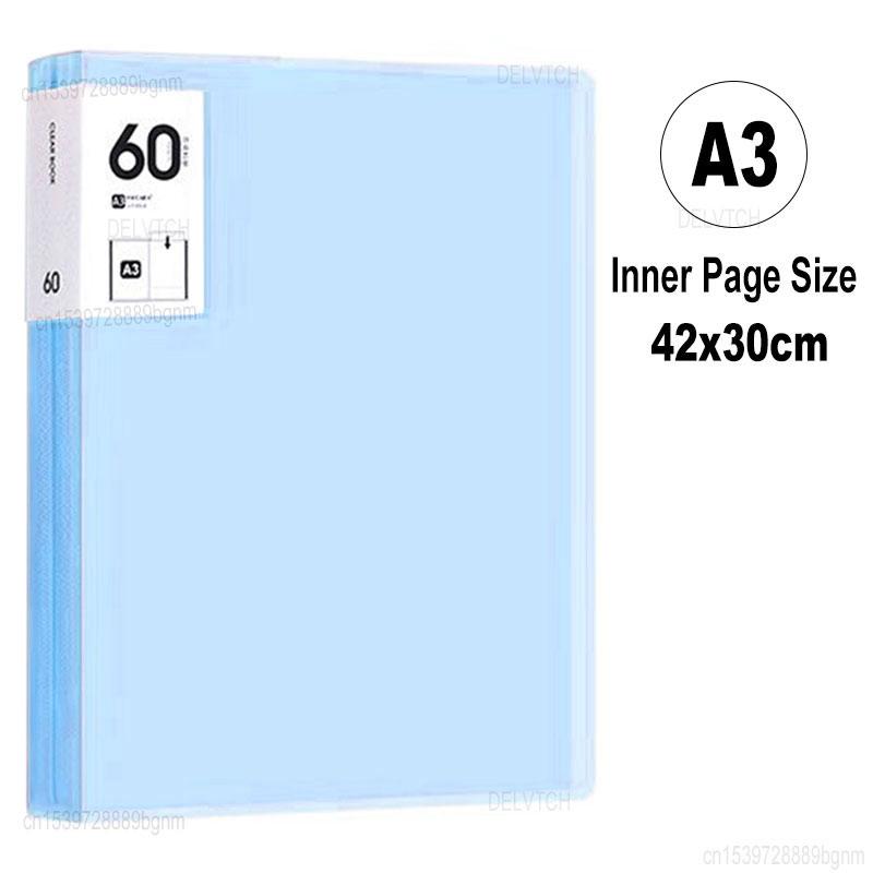 60 Pocket A4 A3 File Folder Picture Po Album Display Book Art Sketching Painting Drawing Paper Document Storage Bag Organizer