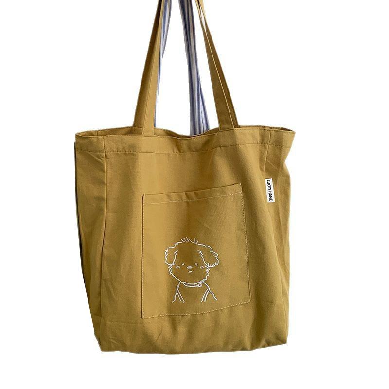 Lässige Lazy Wind Canvas Tasche literarische Nische Achseltasche 22 neue einfache bedruckte Schulter Tragetasche