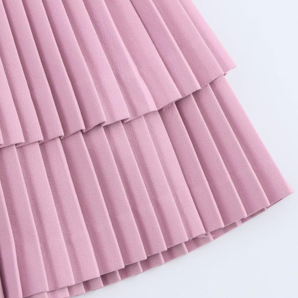 LYRIA Women Fashion Square Collar Sleeveless Solid Mini Dress Female Summer Pleated Dress Chic High Street Slim Short Dress