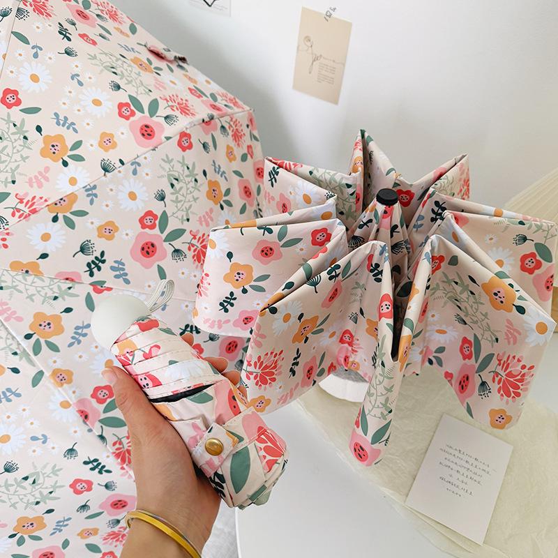 Świeży Styl Przenośny Mini Automatyczny Składany Parasol Damski z Ochroną Przeciwsłoneczną i UV