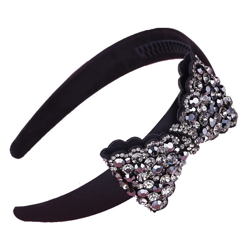 

Avance Ribbon Sparkling Popular Hair Accessory for Women Headband, Black, Rhinestone, Hairband, Cute, чорний