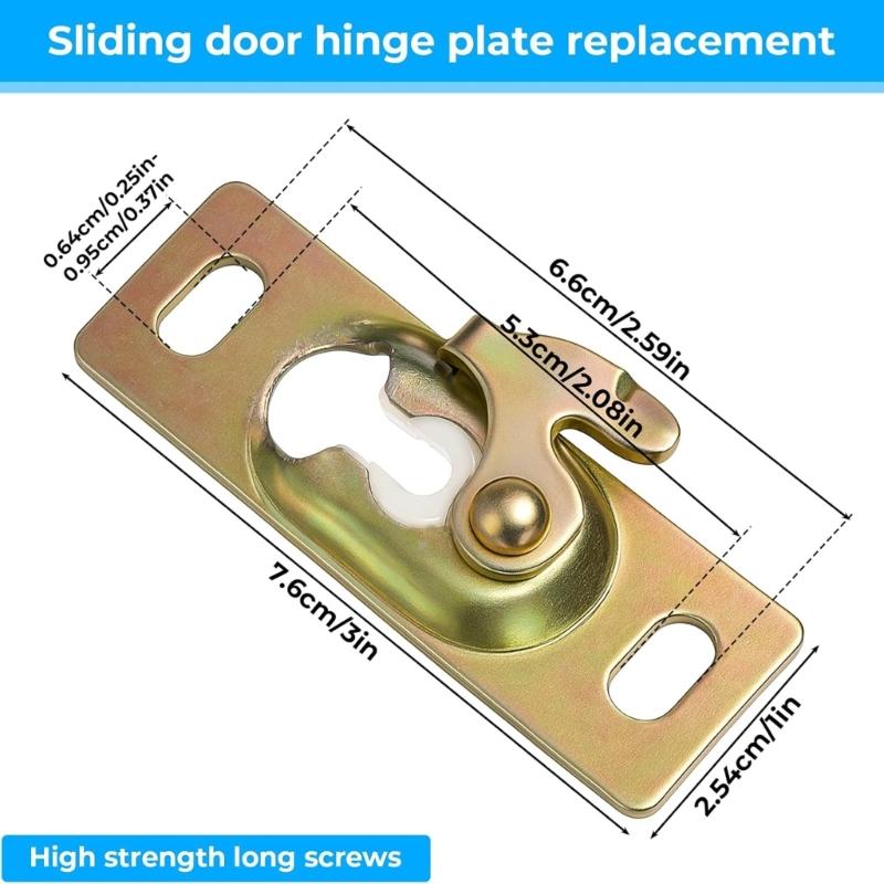 Pack Of 4 Heavy Duty Metal Sliding Door Hanger Plates with Universal Fit Door Hanger Brackets set for Secure Mounting