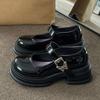 jk Mary Jane small leather shoes women's spring and summer 2025 new student platform black versatile British style single shoes tide