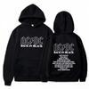 Autumn and Winter Men's Hooded Sweatshirt ACDC Pattern Brand Hooded Sweatshirt Y2K Clothing Fashion Casual Long Sleeved Pullover