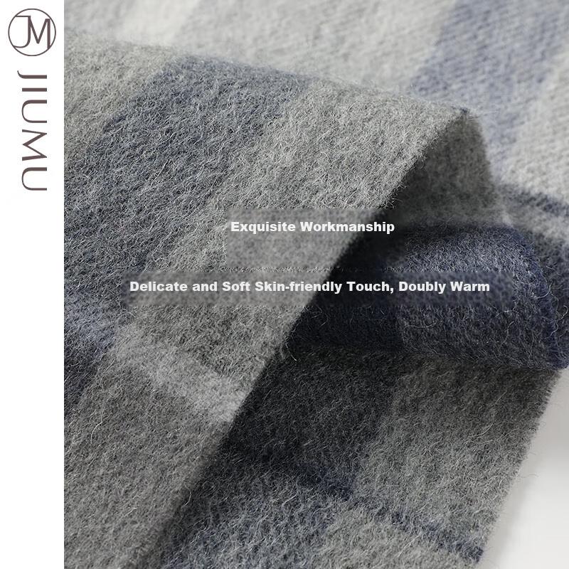JIUMU (JIUMU) Pure Wool Scarf for Men, Autumn And Winter Men's Scarf, Warm Neck Warmer, Christmas Birthday Gift, Gift Box Packaging