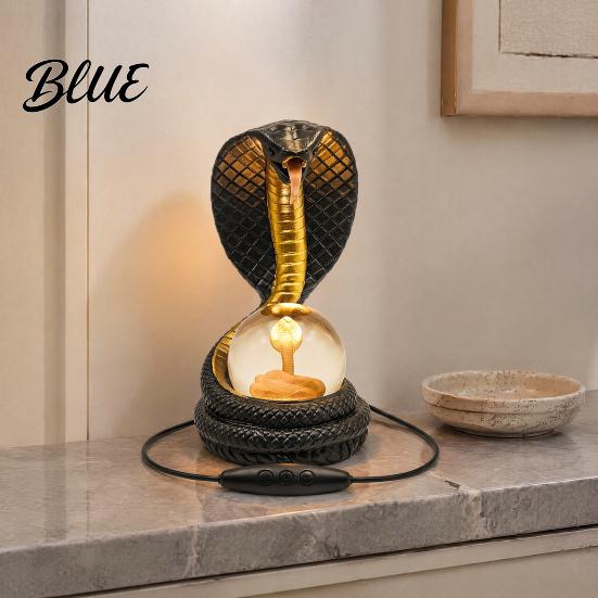 Kristallkugel Lampe Schlangenförmige Schreibtischlampe Harz LED Tischleuchte mit RGB Farbwechsel Dekor Faux für Schlafzimmer Büro Gaming-Raum Nische Zuhause