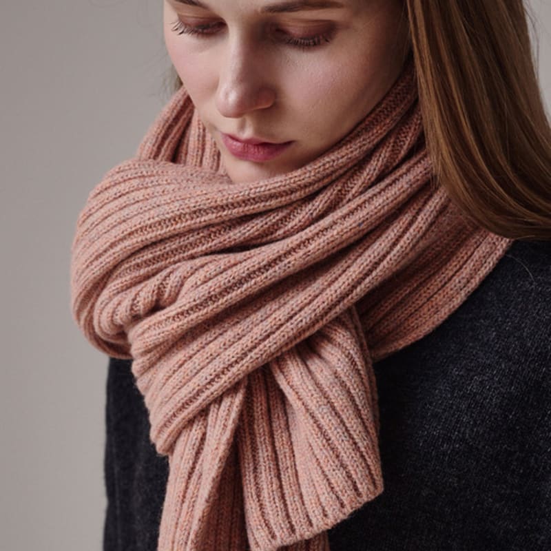 Saint Luxure Alpacka Merinoull Tjock Halsduk Puderrosa