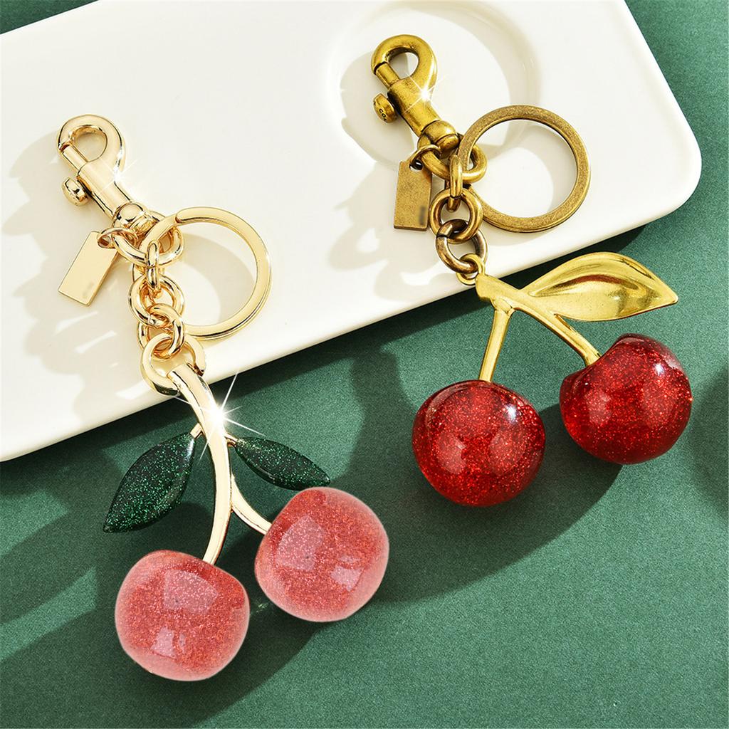 Fashionable Cherry Shaped Keychain Adorable Cherry Fashion Key Chain Stylish Keyrings Jewelry for Car Keys or Bags