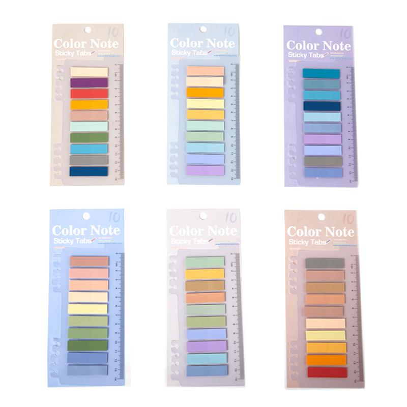 200sheets/set Cute Morandi Sticky Tabs Sticky Notes Tabs Page Markers Memo Pad Stickers Notepad Book Annotation Office School