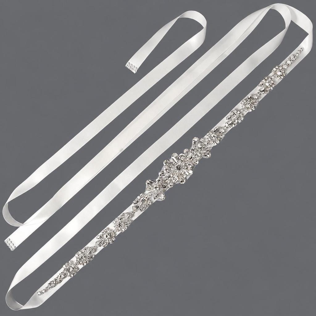 Elegant Silver Rhinestone Wedding Belt – Versatile High-End Dress Accessory for Fashion Shows and Performances