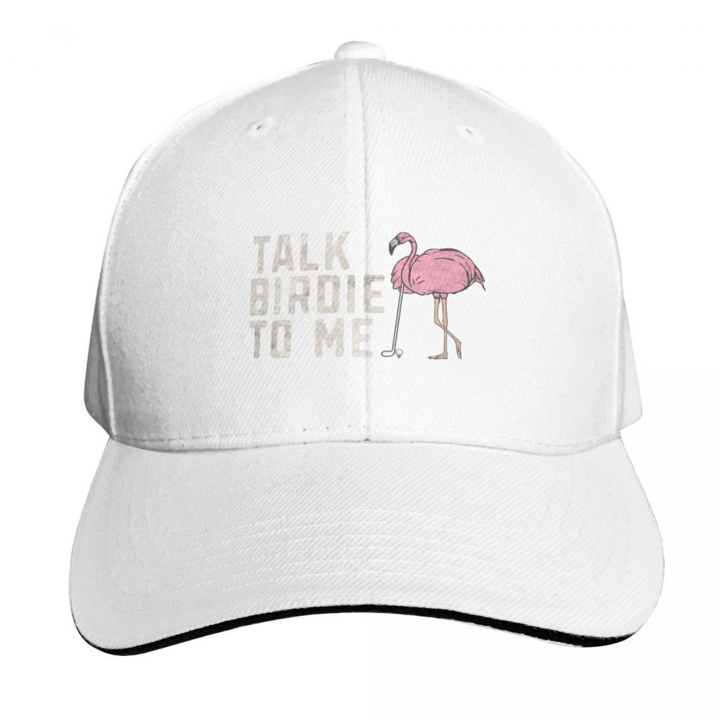 Flamingo Playing Golf Talk Birdie To Me Golf Funny Golfing Gift Baseball Cap Men Women Casual Summer Sport Sun Cap