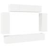 6 piece TV cabinet set white particleboard