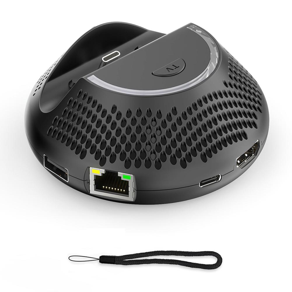 

Portable TV Docking Station Charging Dock Station Base W/ 4K HDMI-compatible Output/Type C Port/USB Port for Switch 2 чорний