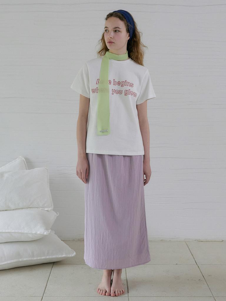 Elssibeui Shirred Waist Midi Skirt_Light Purple
