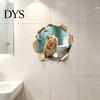 3D Realistic Animal Stickers Funny Hamster Hole Wall Decal Peel and Stick, Sticker with Waterproof PVC Art Effect, Cute for Bathroom Bedroom