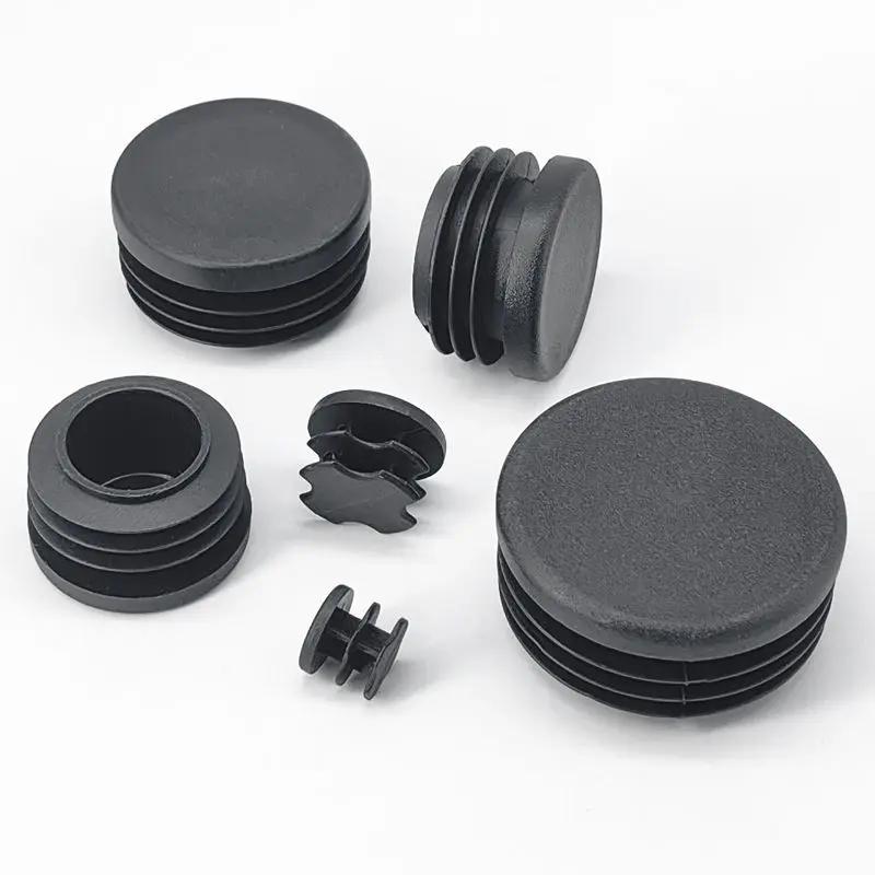 20-100pcs Round Steel Pipe Plastic Hole Plug Furniture Chair Leg Ladder Glide Protection Blanking End Cap Tube Pipe Insert Plugs