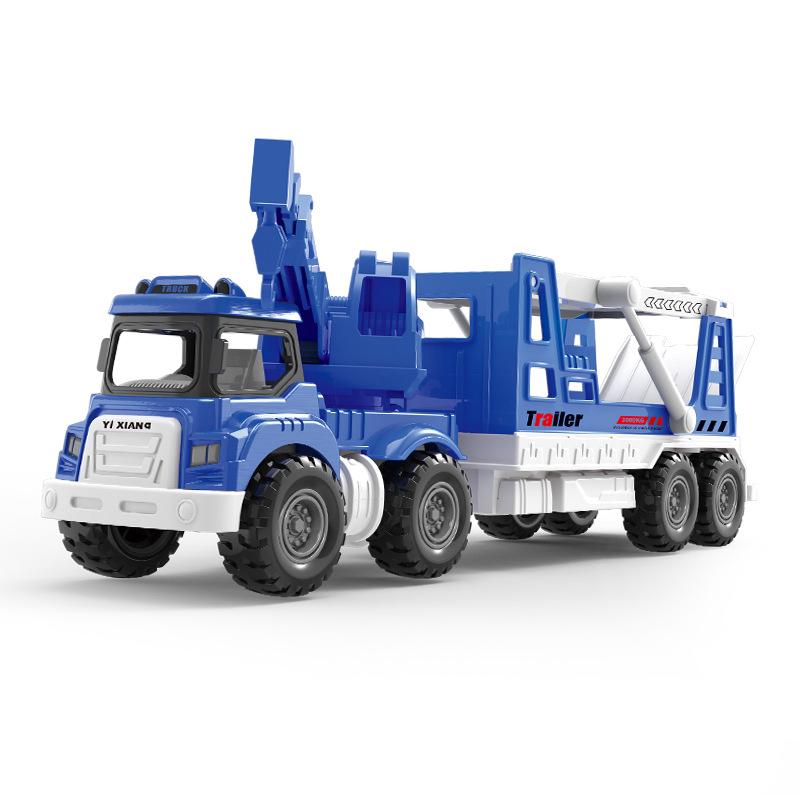 Simulation Alloy Inertial Crane Trailer Transporter Model Children's Toy Birthday Gift