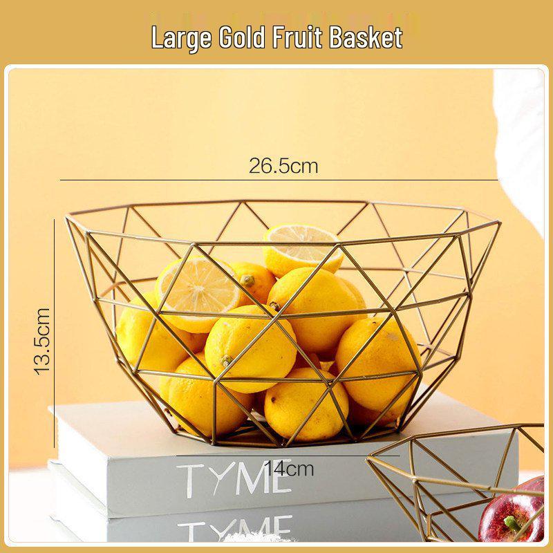 Iron Art Fruit Bowl: Modern Nordic Snack Storage Basket for Living Room Coffee Table