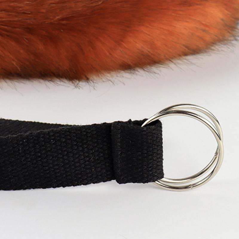 Anime-Cosplay Props Foxes Ears and Tail Set Plush Furry Animal Ears Hairhoop with Foxes Tail Fancy-Dress Party Costumes