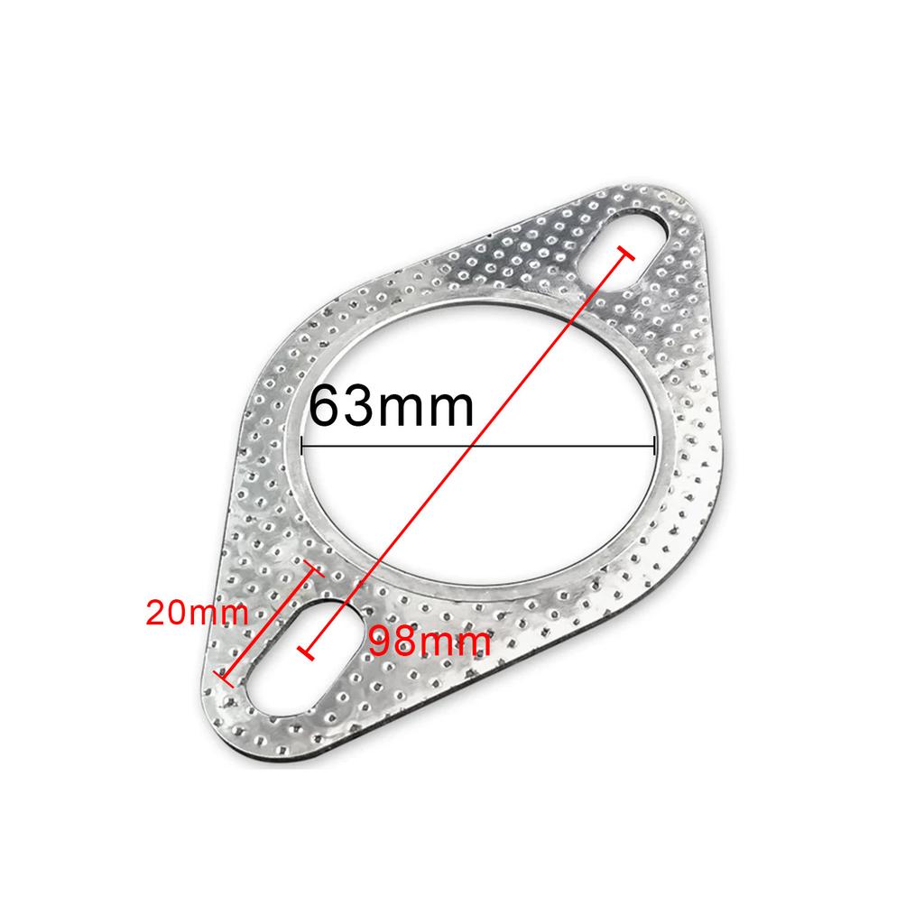 2pcs Exhaust Pipe Gasket Universal Diamond-shaped Flange Gasket Shockproof, Noise-reducing, and Wear-resistant Junta Escape