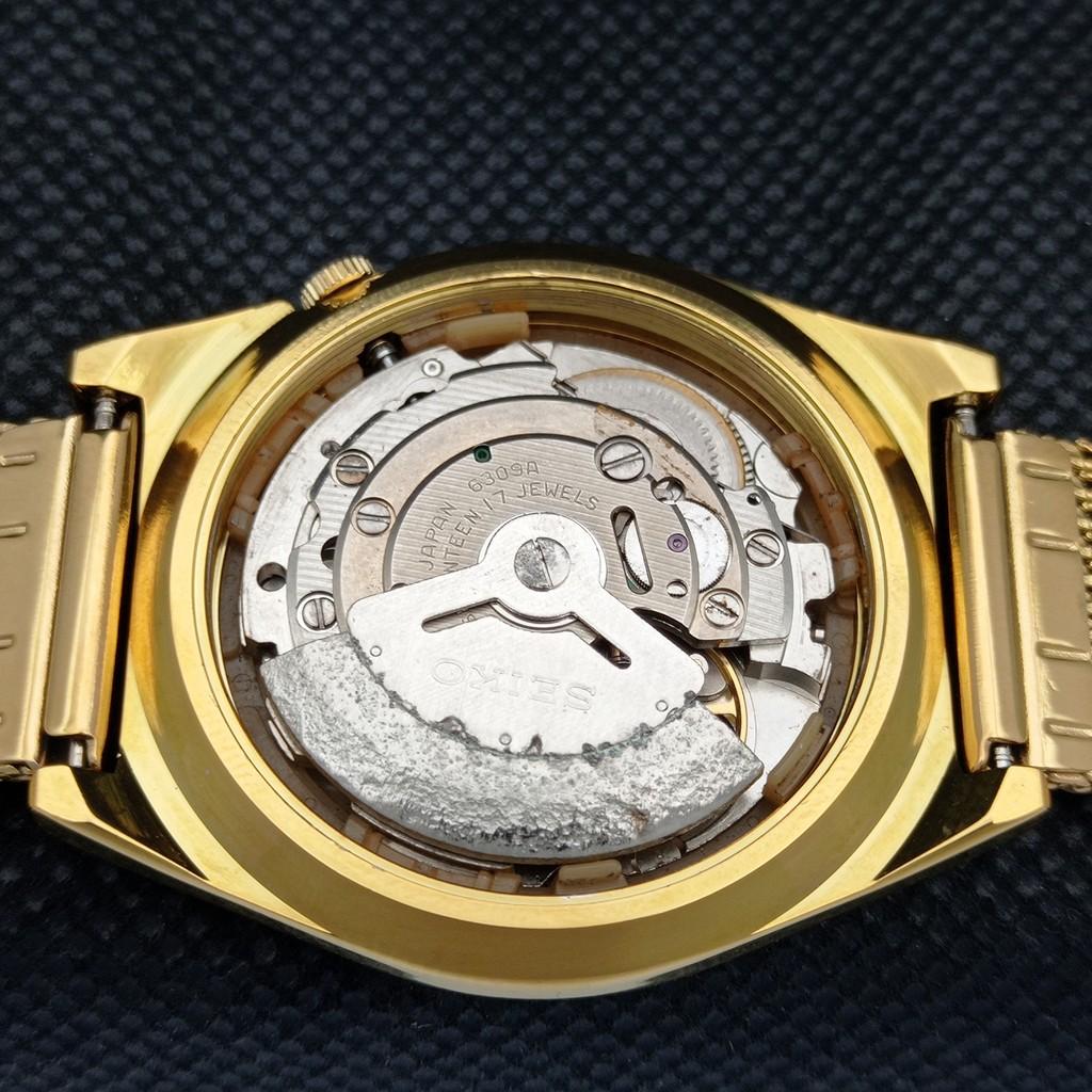 REFURBISHED VINTAGE SEIKO 5 AUTO 6309A JAPAN MENS DAY/DATE BLACK WATCH A309510-2 Seiko-a309510