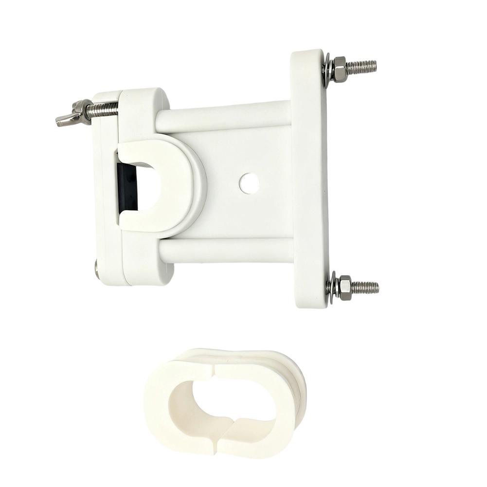 Marine Hardware Antenna Base Nylon Adjustable Bracket for Antenna Poles with Cable Clip for Yacht and Boat Installations