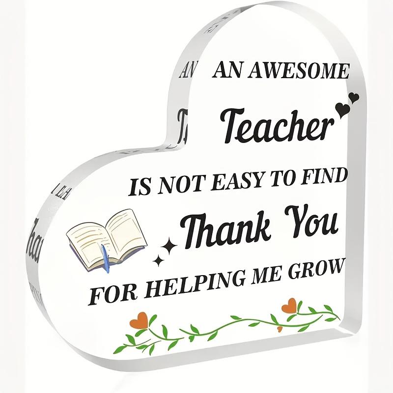 1pc Heart-Shaped Teacher's Day Gift - Acrylic Award with 'An Amazing Teacher Is Not Easy to Find' Message, Graduation/ End of Year/ Christmas Present 