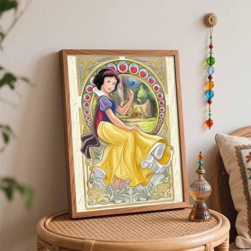 Disney Snow White Art Deco Oil Paint by Numbers Painting Kit Handmade Diy Home Decor Gifts Wall Hanging Craft for Adult Bedroom Decor