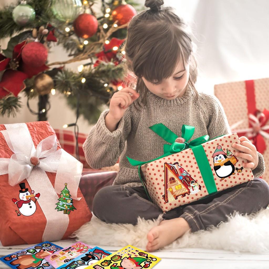 Cute Cartoon Christmas Santa And Snowman Diy Sticker Pack For Fun Kids Crafts And Journaling With 16 Sheets