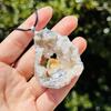 Artificial Crystal Agate Pendant Necklace With Silver Edge For Daily Wear
