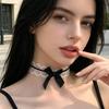 Band Schleife Spitze Choker für Damen, Verstellbares Schwarzes Schleifenknoten Spitze Kragen Halskette, Zum Binden Choker Halskette für Hochzeitsfeier Abschlussball