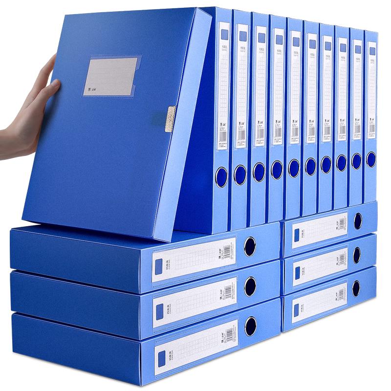 A4 Thickened Plastic Document Storage Boxes, 12-Pack