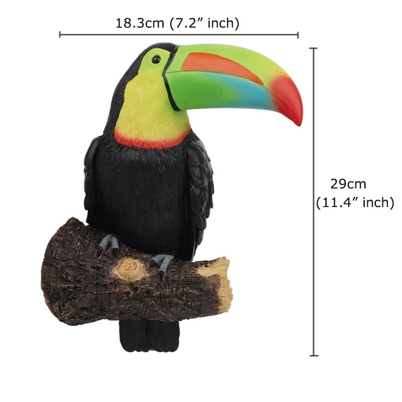 Tukan Baumumarmung Gartenskulptur Natur Landhaus Kunst Vogel für Innen Außen Baumdekorationen Vogelskulptur für Rasen Hof Terrasse