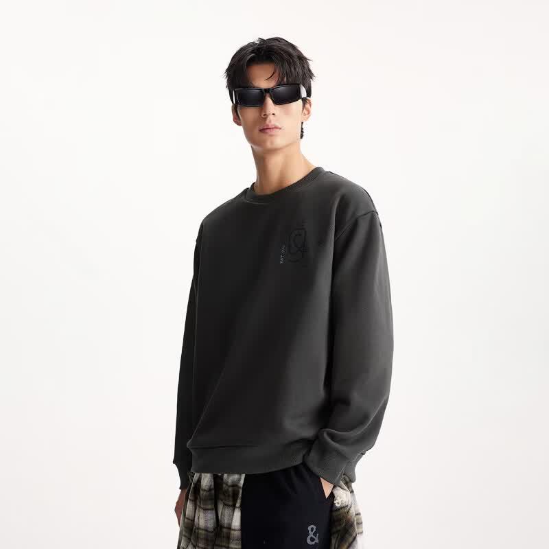 Jack & Jones Men's Warm Printed Fleece-Lined Sweatshirt