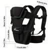 Marsupio Ergonomico 4-in-1 Regolabile Zaino Fascia per Neonato da 0 a 36 Mesi