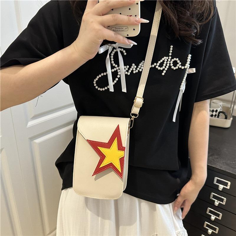 Solid color simple and fashionable vertical square small bag women's bag spring and summer new messenger bag mobile phone bag
