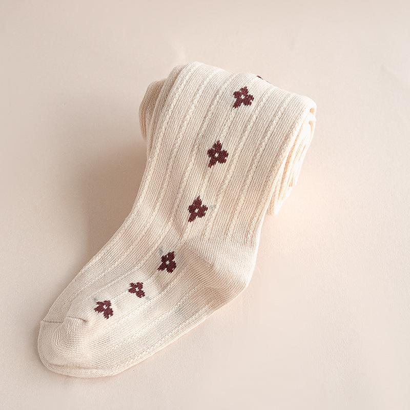 

Spring Autumn Children Clothing Girls Leggings Cartoon Flower Tight Pants Baby Pantyhose Girls Slim Legging Kids Pants 2XL бежевый