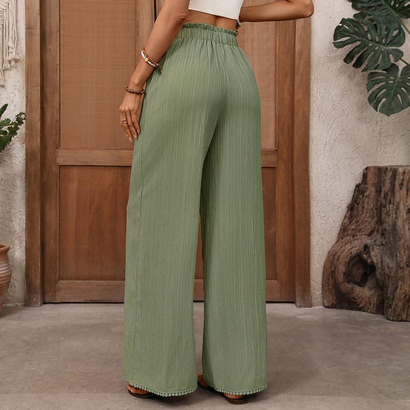 2026 Summer Trendsetter High Waist Lace-up Wide Leg Pants - European and American Street Style