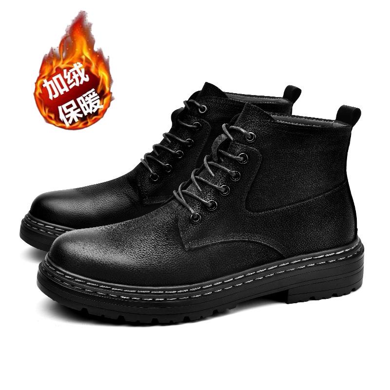 Men s Thick-Soled Velvet-Lined Round-Toe Martin Boots for Autumn and Winter 39