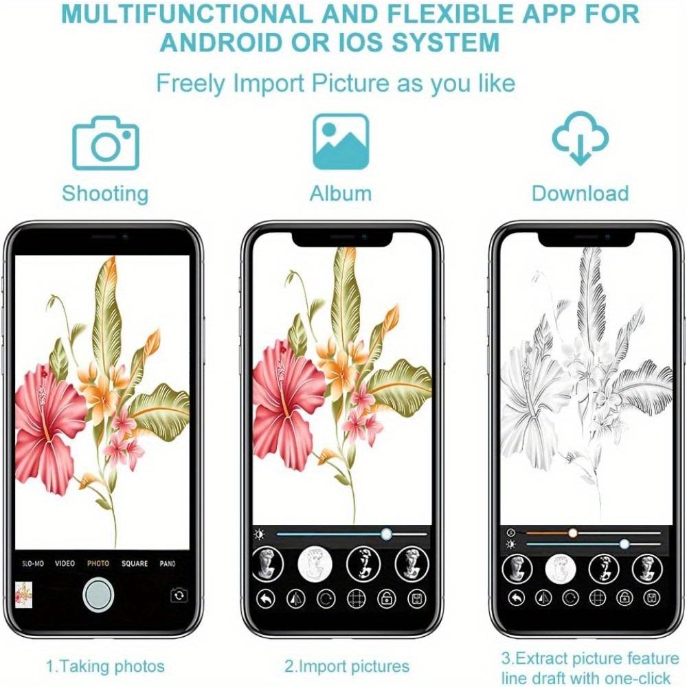 An Optical Drawing Board Kit - For Artists and Beginners with Tracing Reflection Tools, Featuring Image Reflectors and Stands