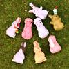 Puzzle 12 Pcs Lovely Rabbits Toys Animal Characters Figurines Playset Garden Cake Decoration Home decor