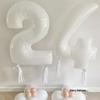 32'' White Large Number Balloon for Children's First Birthday Outdoor Decor