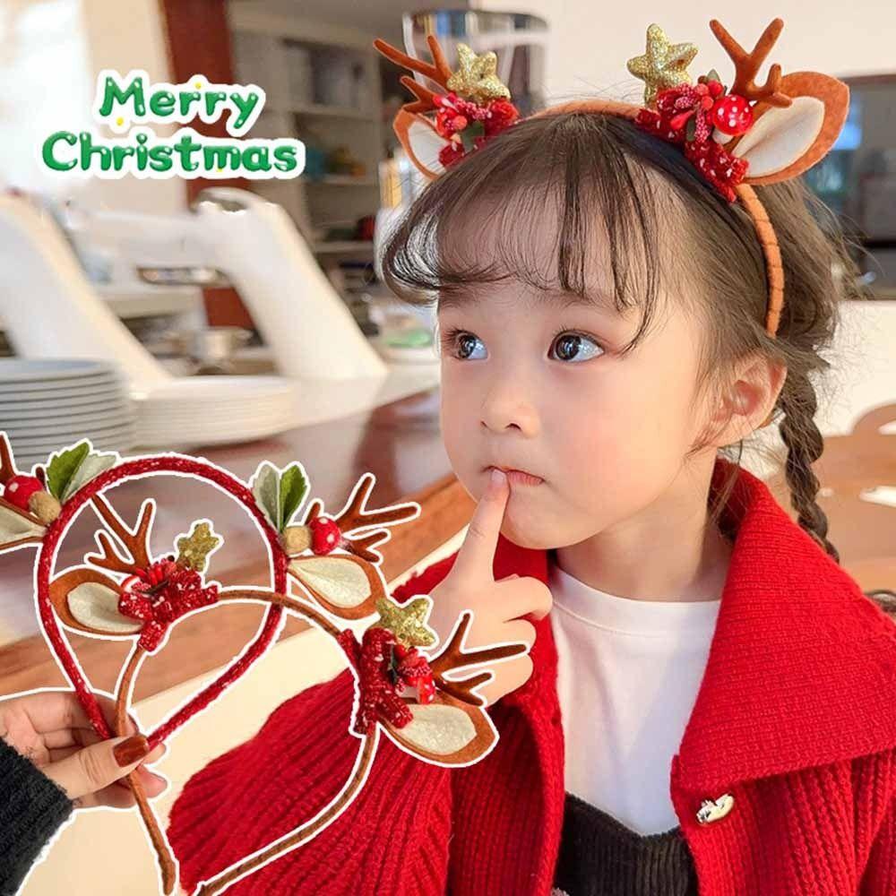 Christmas Costume Dress Up Elk Hair Hoop Christmas Headwear Antler Hairpin Children Hair Clip