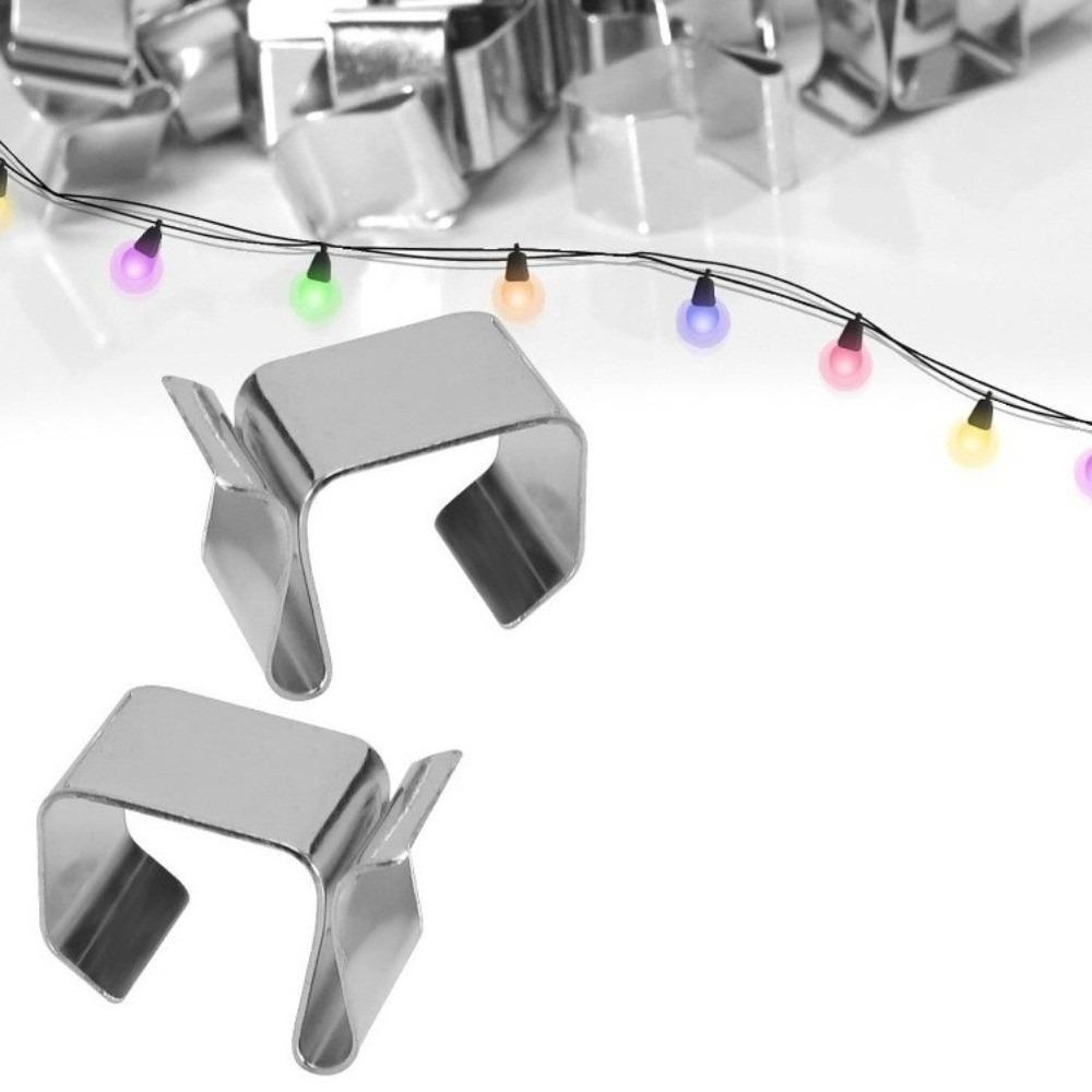 10pcs Fence Isolator Gutter Light Clip Stainless Steel Hanging Hook String Light Installation