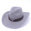 Popular European and American classic hardtop western cowboy hat men's and women's fashion outdoor big-brimmed cowboy straw hat