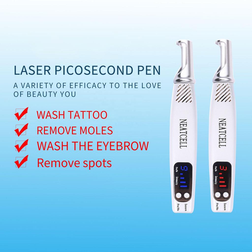 Cross-Border Red & Blue Picosecond Laser Pen for Tattoo, Mole, Freckle, and Eyebrow Removal.